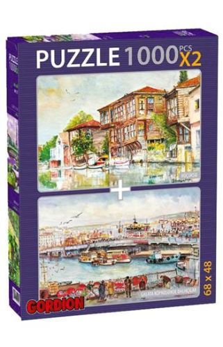 Küçüksu Galata Köprüsünde Balıkçılar 2x1000 Parça Puzzle 40156
