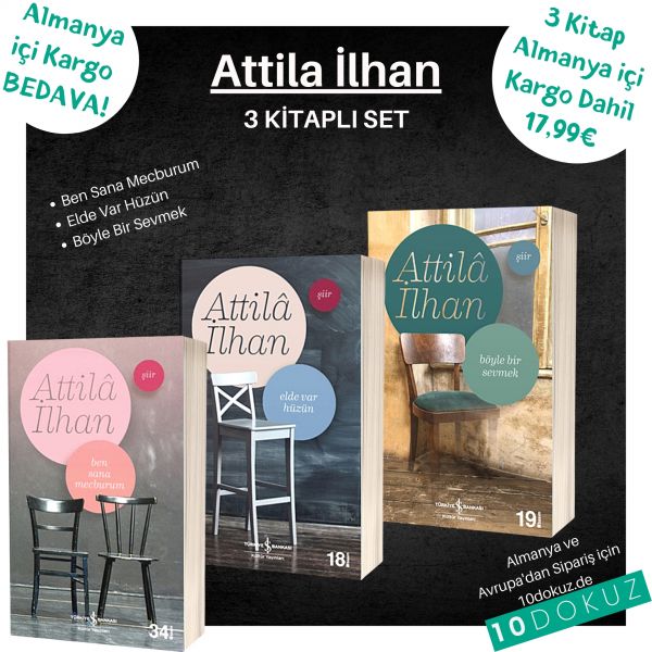 Attila İlhan 3 Kitaplı Set ( Ben Sana Mecburum / Elde Var Hüzün / Böyle Bir Sevmek )