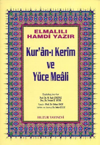 Orta Boy Kur'an ı Kerim ve Yüce Meali Şamua Ciltli Hafız Osman Hatlı Meal 2 renk