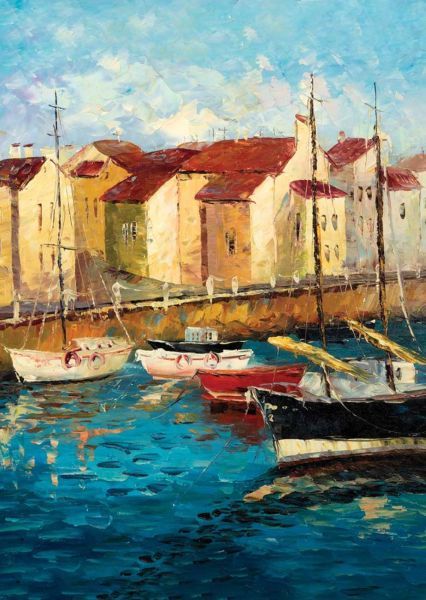 Sailboats On Waterfront 500 Parça Puzzle 11339